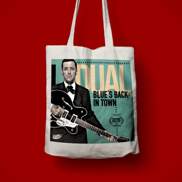 Al Dual Blue's Back in Town white totebag